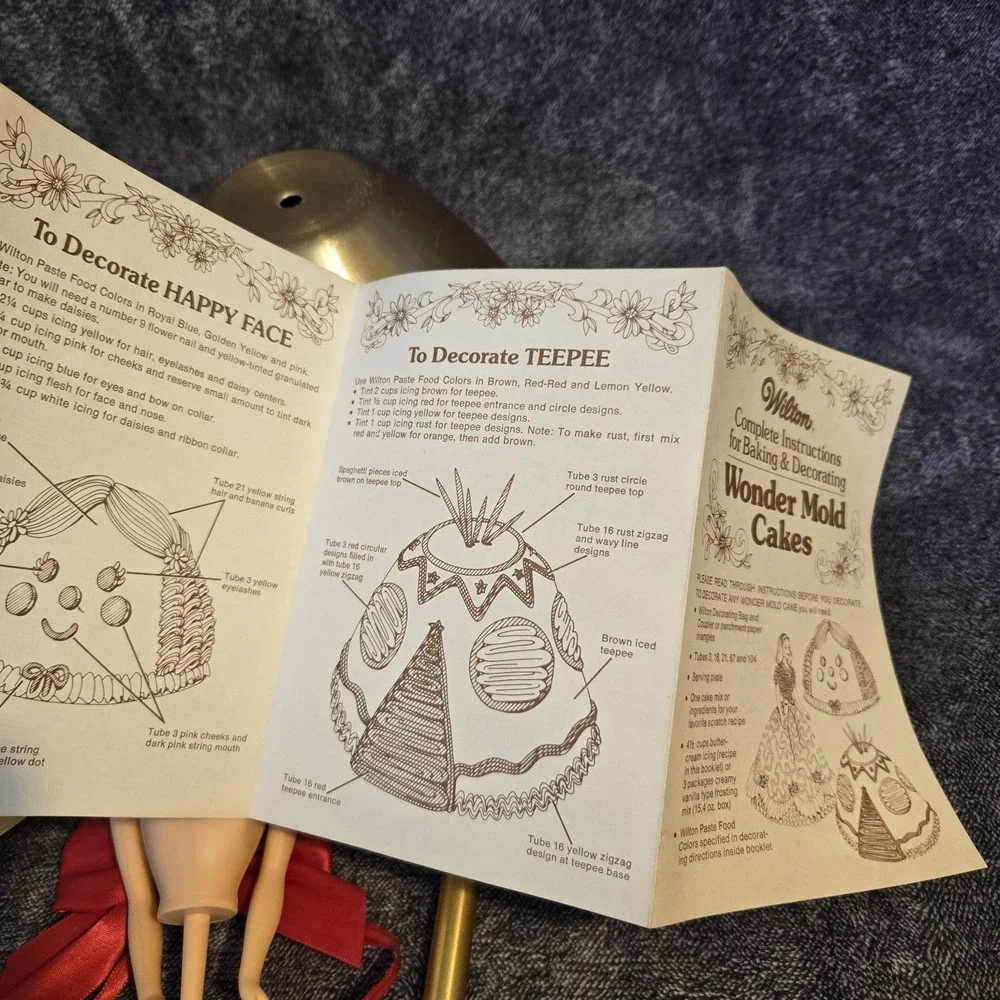 Vintage Wilton Wonder Mold Cake Pan 502-674 Doll Instructions Tube 1971 1974